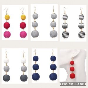 Tiered Pom Pom Earrings